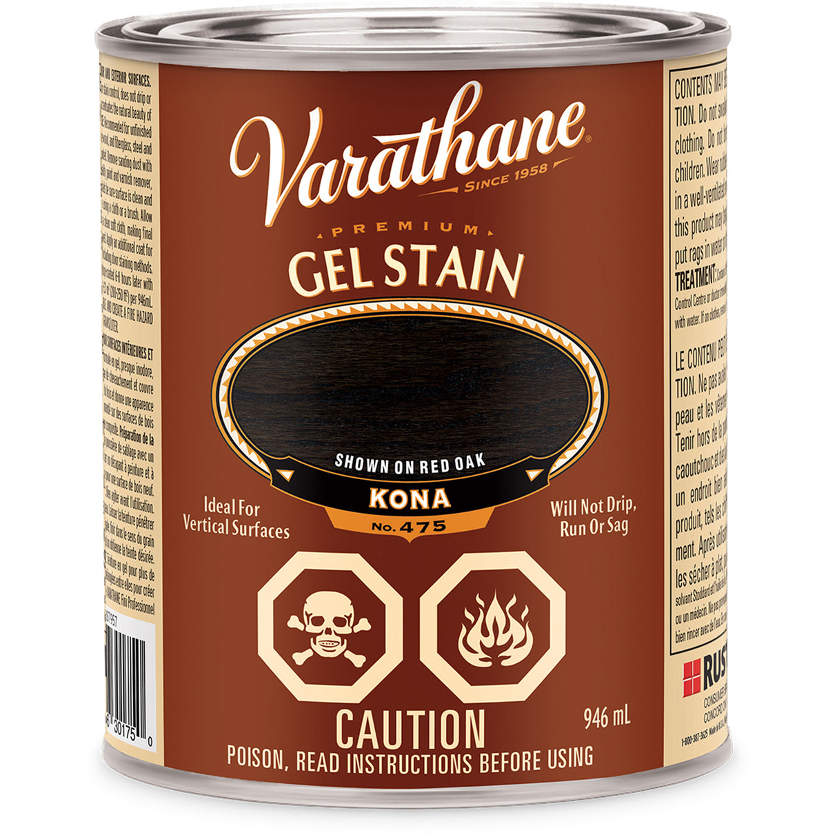 Varathane® Premium Gel Stain, 946 ml, Kona