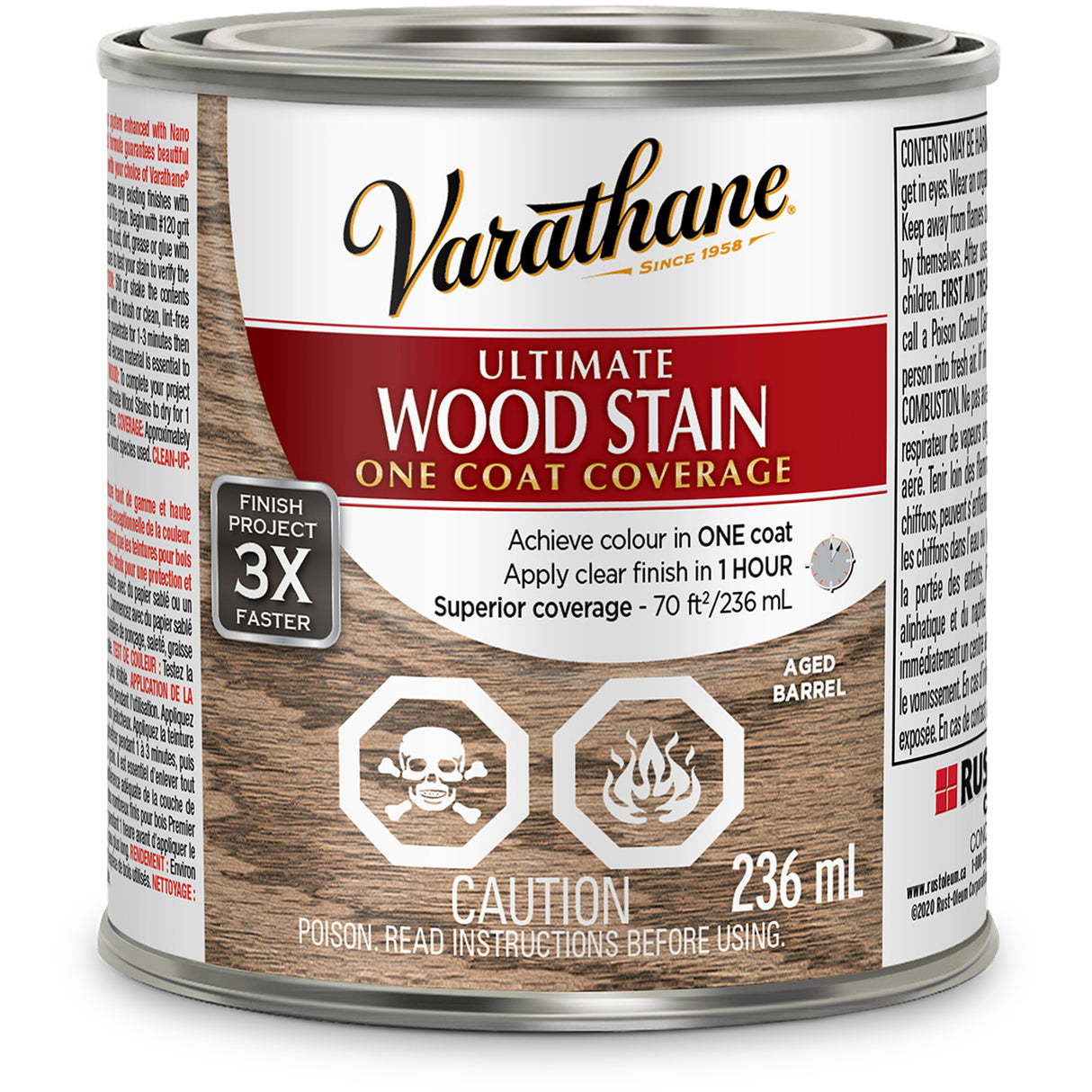Varathane® Ultimate Wood Stain, 236 ml, Aged Barrel