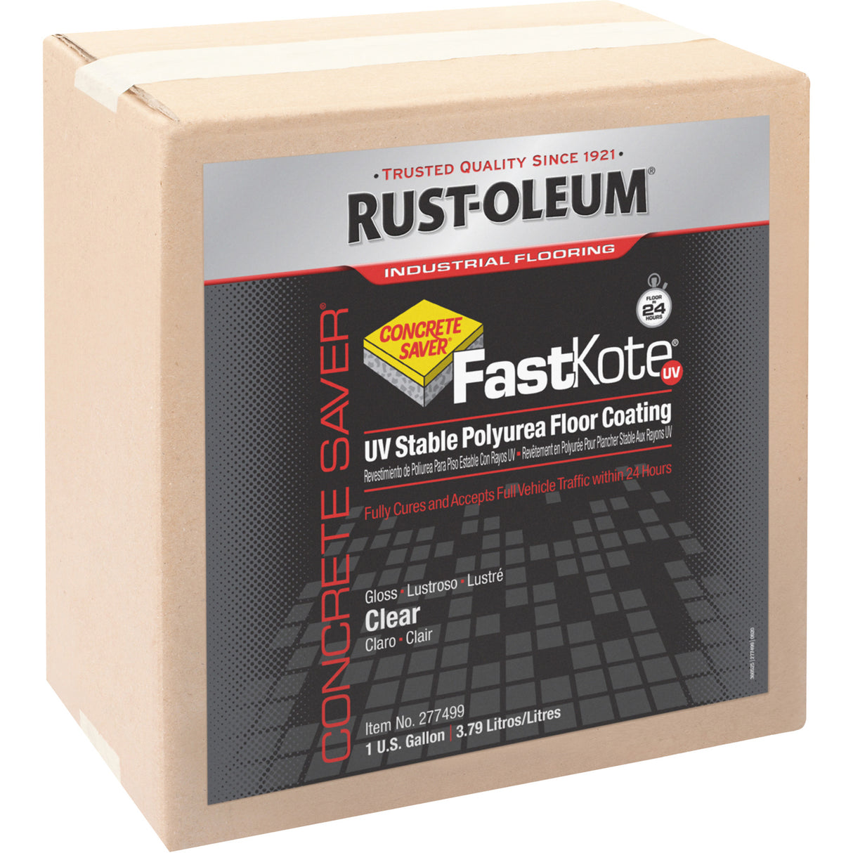 FastKote® UV Stable Polyurea Floor Coating, 1 gal., Urethane-Based, High-Gloss, Clear