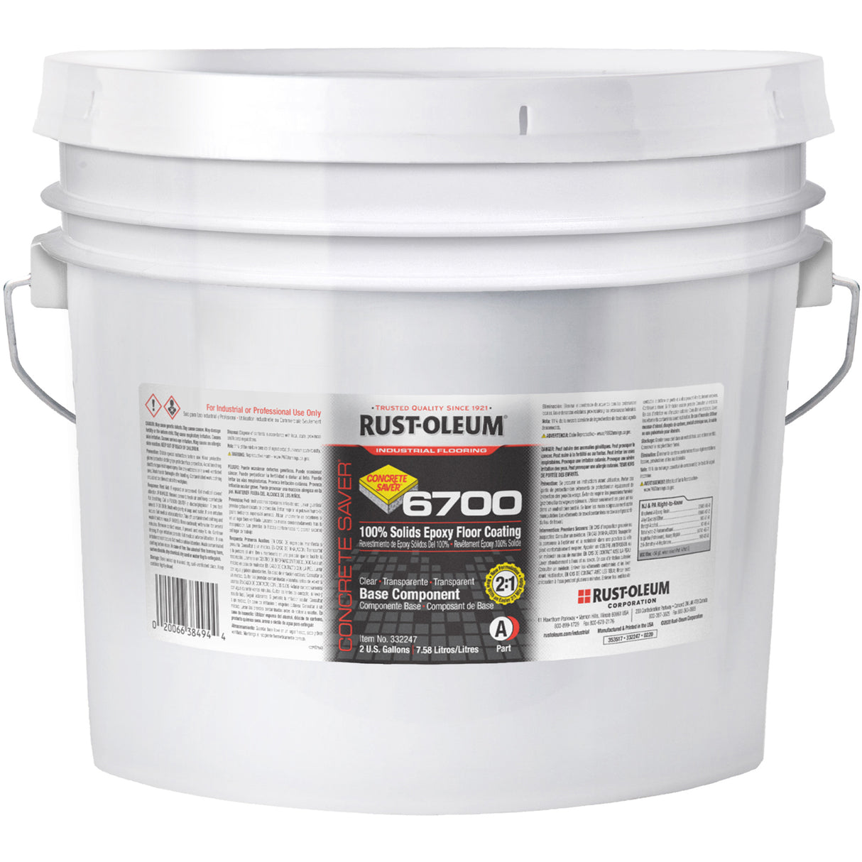 6700 System Extended Pot Life Floor Coating, 2 Gal., Epoxy-Based, High-Gloss, Beige