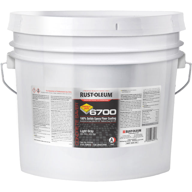 6700 System Extended Pot Life Floor Coating, 2 Gal., Epoxy-Based, High-Gloss, Grey