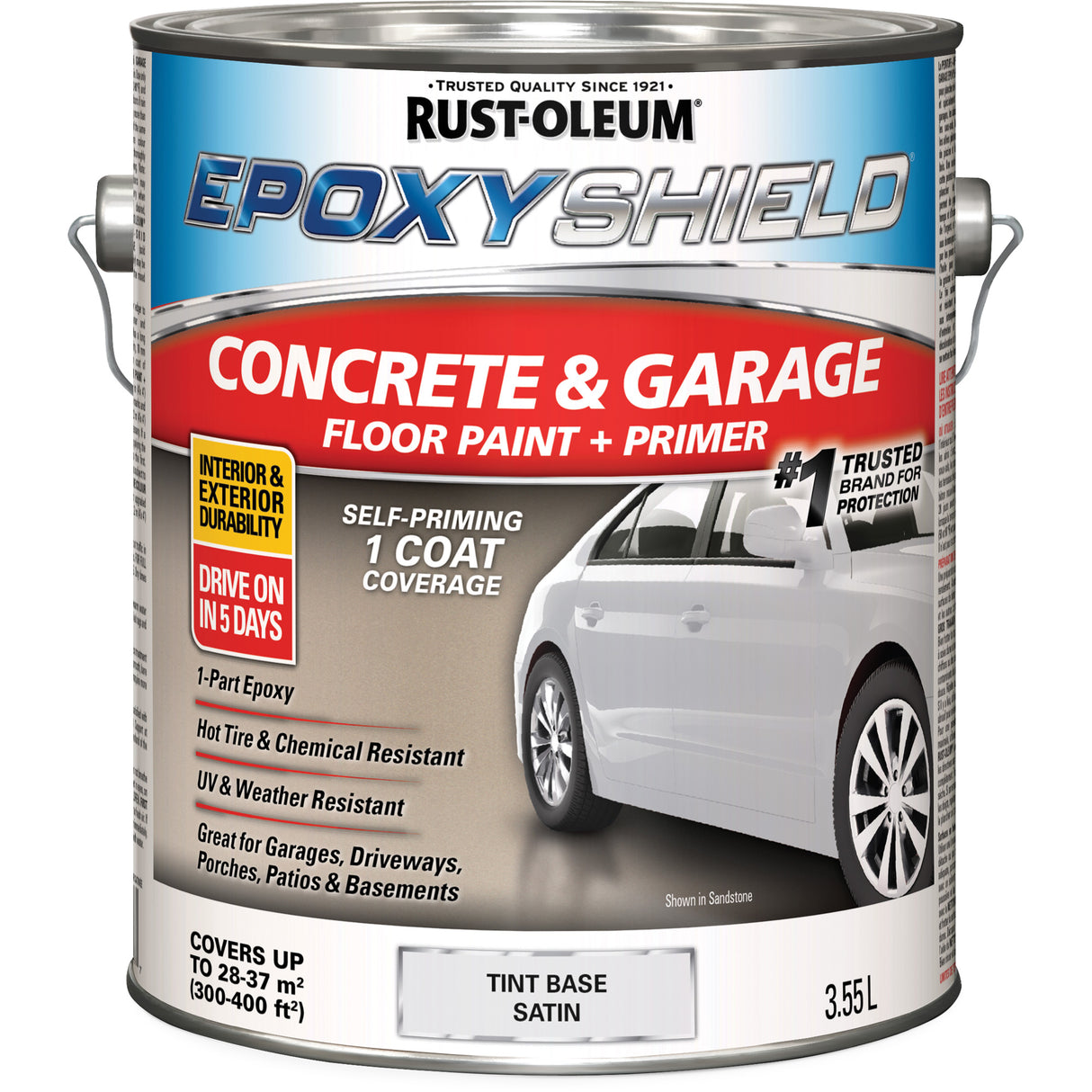 EpoxyShield® Concrete Floor Paint, 3.55 L, Water-Based, Satin, Tint Base