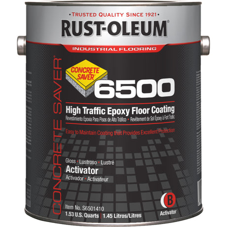 Concrete Saver 6500 System High Traffic Floor Coating Activator, 1 gal./3.7 L, Solvent-Based, High-Gloss, White