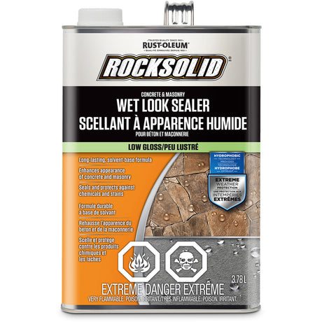 RockSolid® Wet Look Sealer, 3.78 L, Solvent-Based, Gloss, Clear