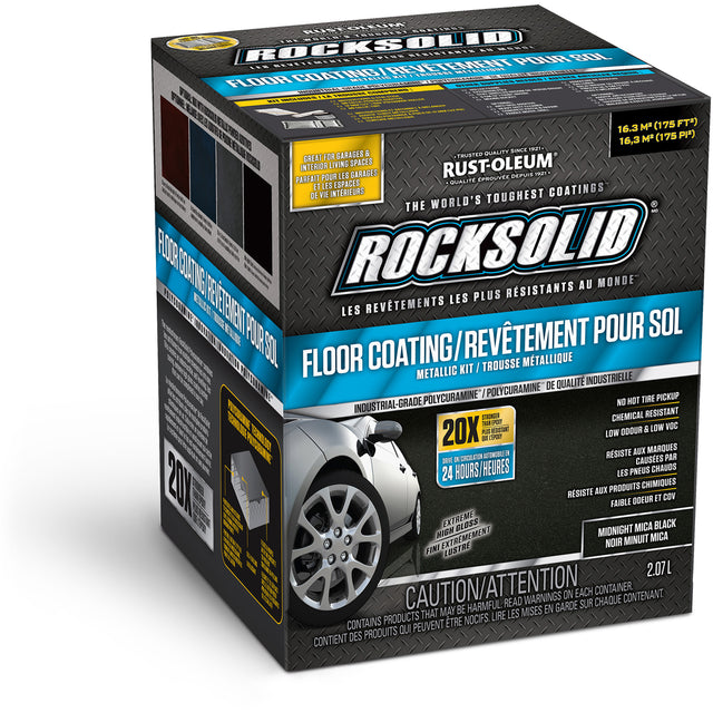 RockSolid® Metallic Floor Coating, Solvent-Based, High-Gloss, Black