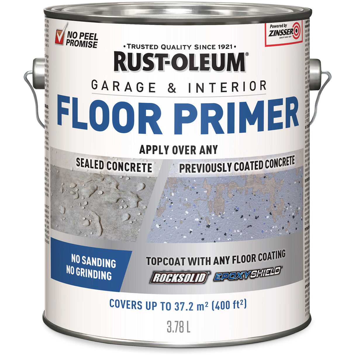Garage & Interior Floor Primer, 3.78 L, Water-Based, Very Flat, Grey