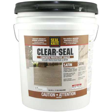 Seal-Krete® Protective Sealer, 18.93 L, Water-Based, Satin, Clear