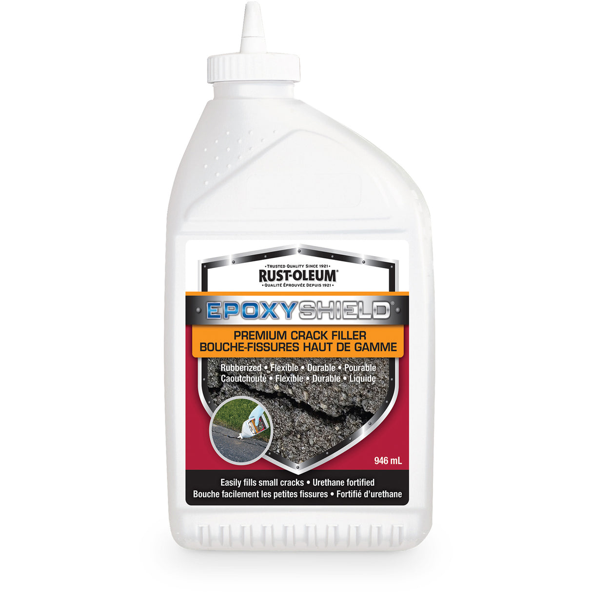 EpoxyShield® Premium Rubberized Crack Filler, Bottle, Black