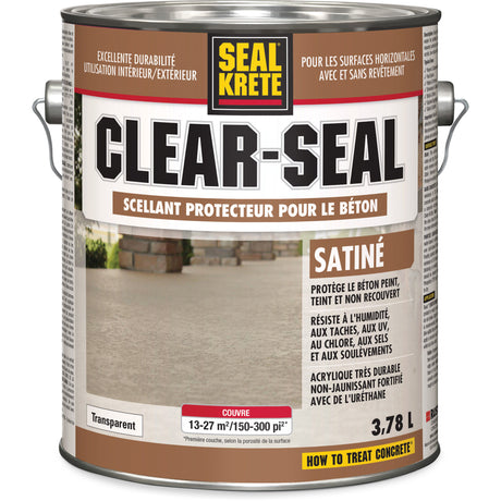 Seal-Krete® Protective Sealer, 3.78 L, Urethane-Based, Satin, Clear