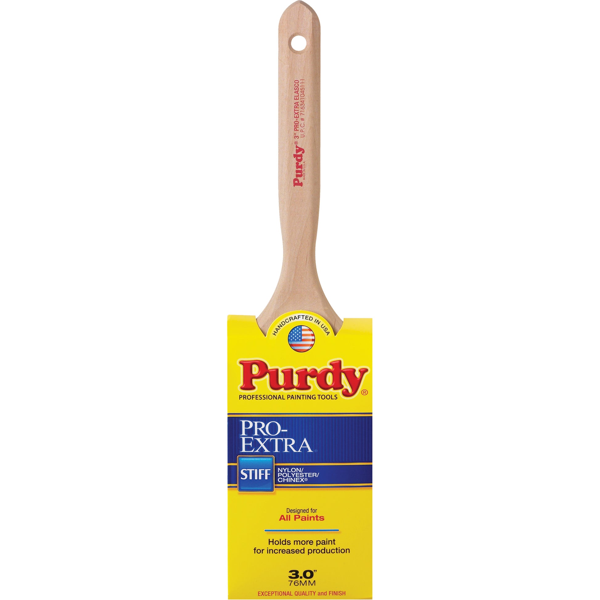 Pro-Extra Elasco Paint Brush, Blended Material, Wood Handle, 3" Width
