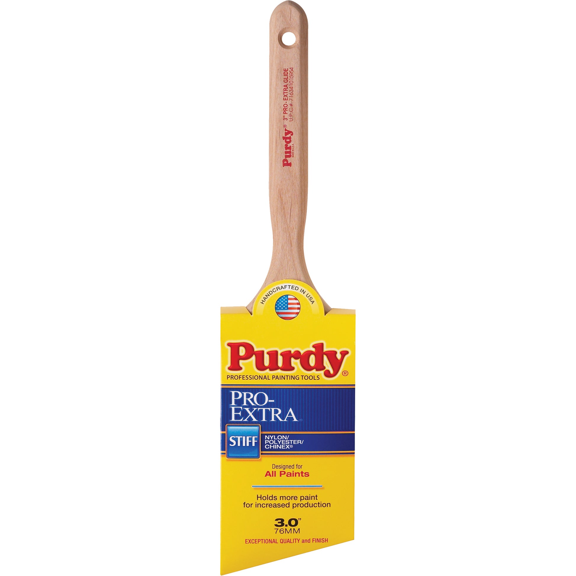 Pro-Extra Glide Paint Brush, Blended Material, Wood Handle, 3" Width