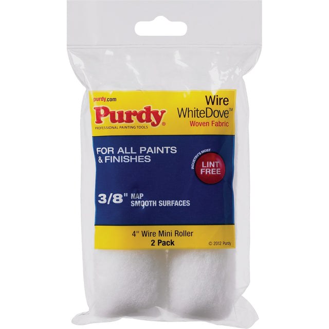 White Dove Mini Paint Roller Cover, 9.5 mm (3/8") Nap, 101 mm (4") L