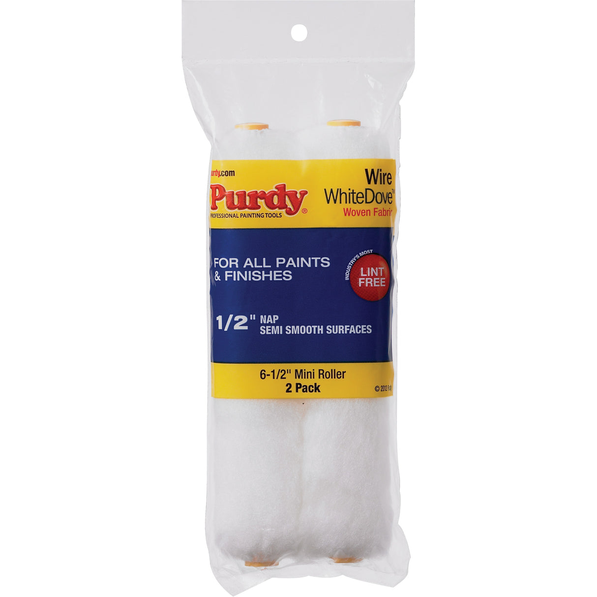 White Dove Mini Paint Roller Cover, 12.7 mm (1/2") Nap, 165 mm (6-1/2") L