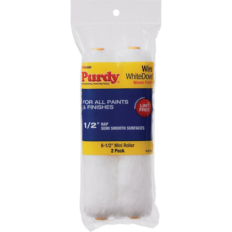 White Dove Mini Paint Roller Cover, 12.7 mm (1/2") Nap, 165 mm (6-1/2") L