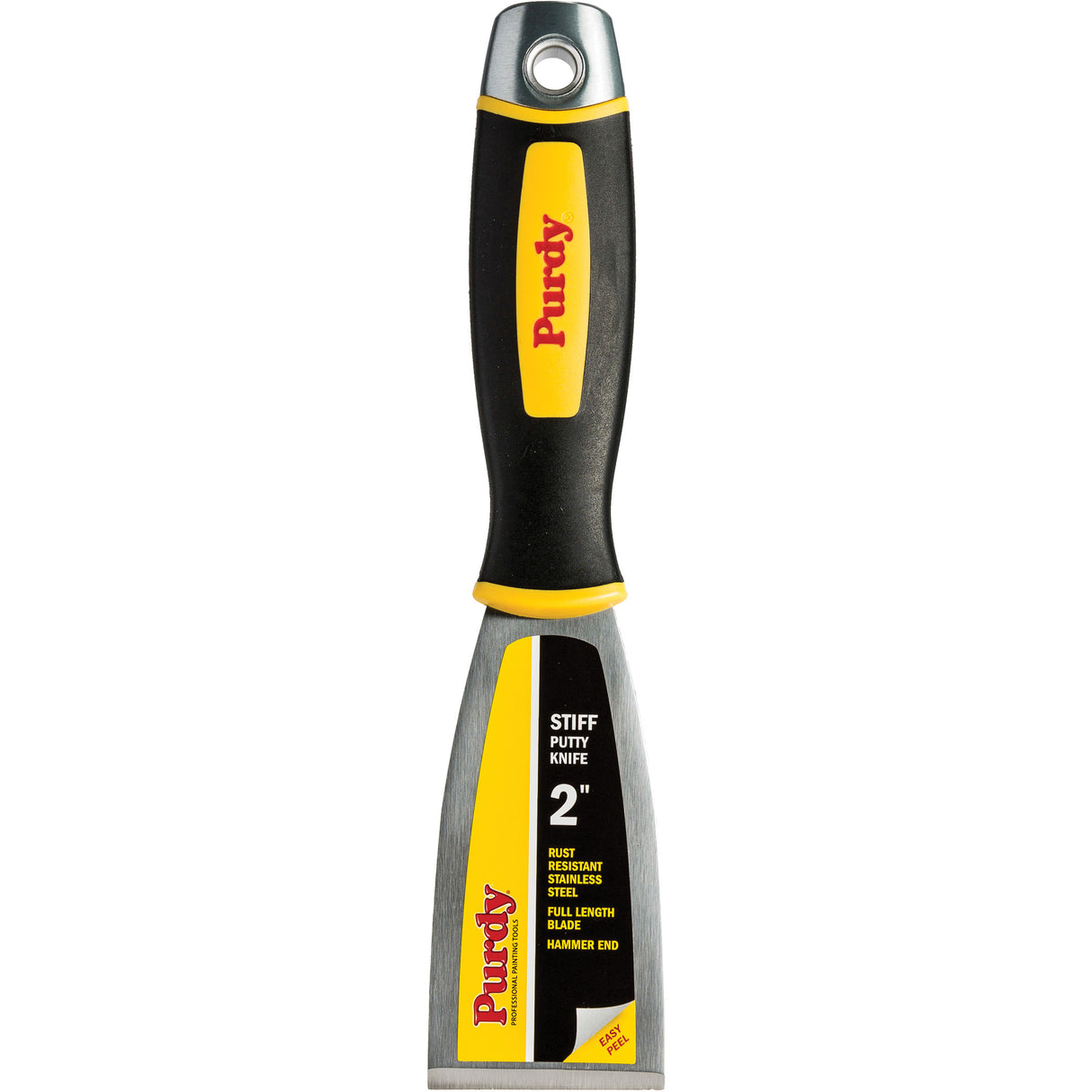 Premium Stiff Putty Knife, 2", Stainless Steel Blade