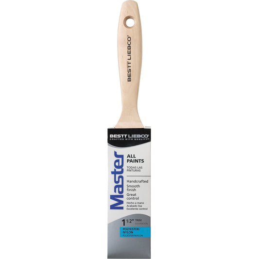 Master Paint Brush, Poly/Nylon, Wood Handle, 1-1/2" Width