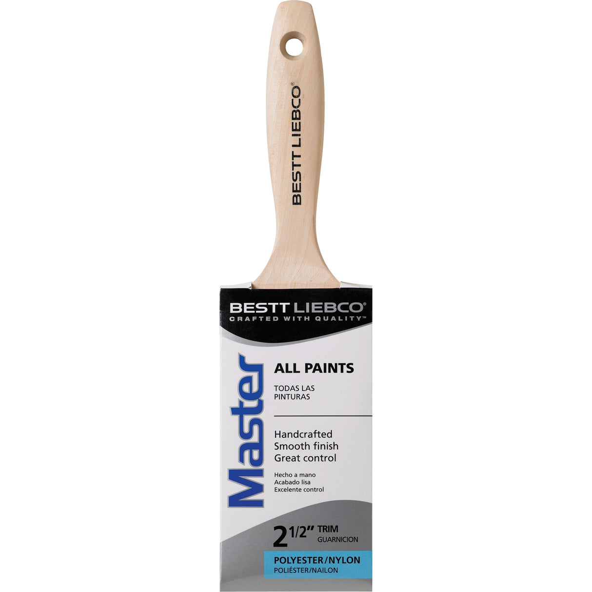 Master Paint Brush, Poly/Nylon, Wood Handle, 2-1/2" Width