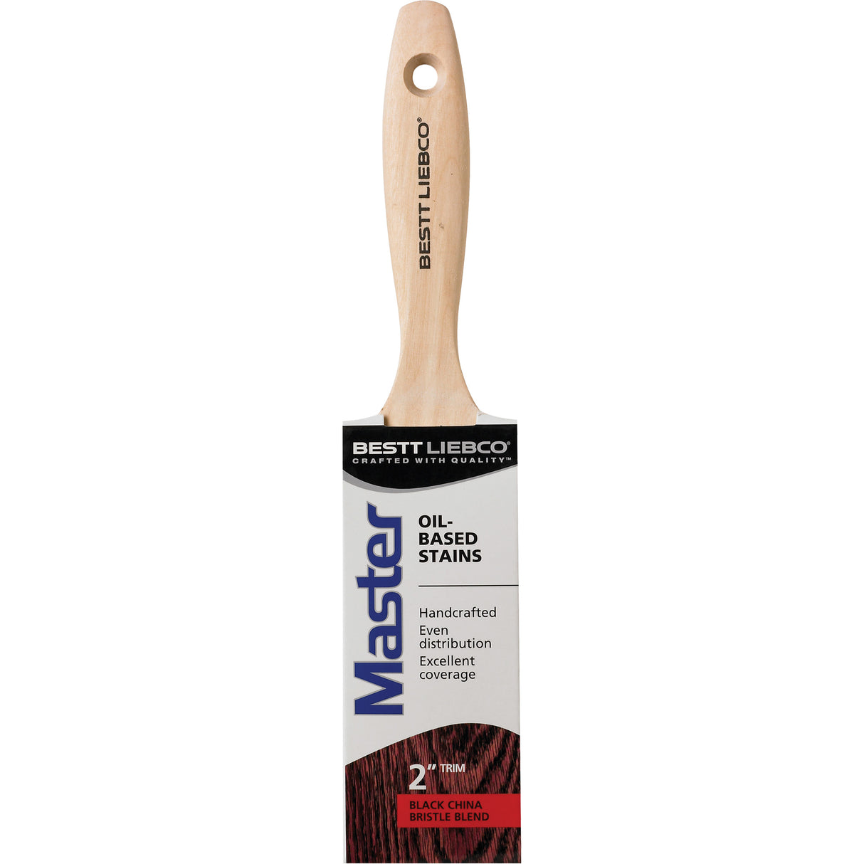 Master Trim & Angle Paint Brush, Black China, Wood Handle, 2" Width