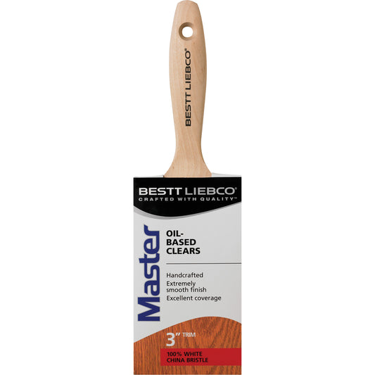 Master Trim & Angle Paint Brush, White China, Wood Handle, 3" Width