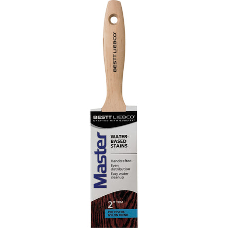 Master Water-Based Stains Trim & Angle Paint Brush, Poly/Nylon, Wood Handle, 2" Width