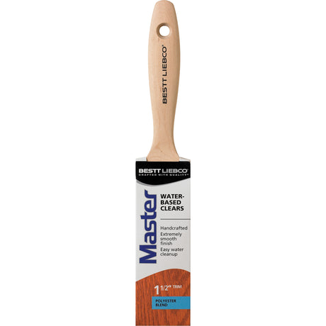 Master Water-Based Clear Coatings Trim & Angle Paint Brush, Polyester, Wood Handle, 1-1/2" Width