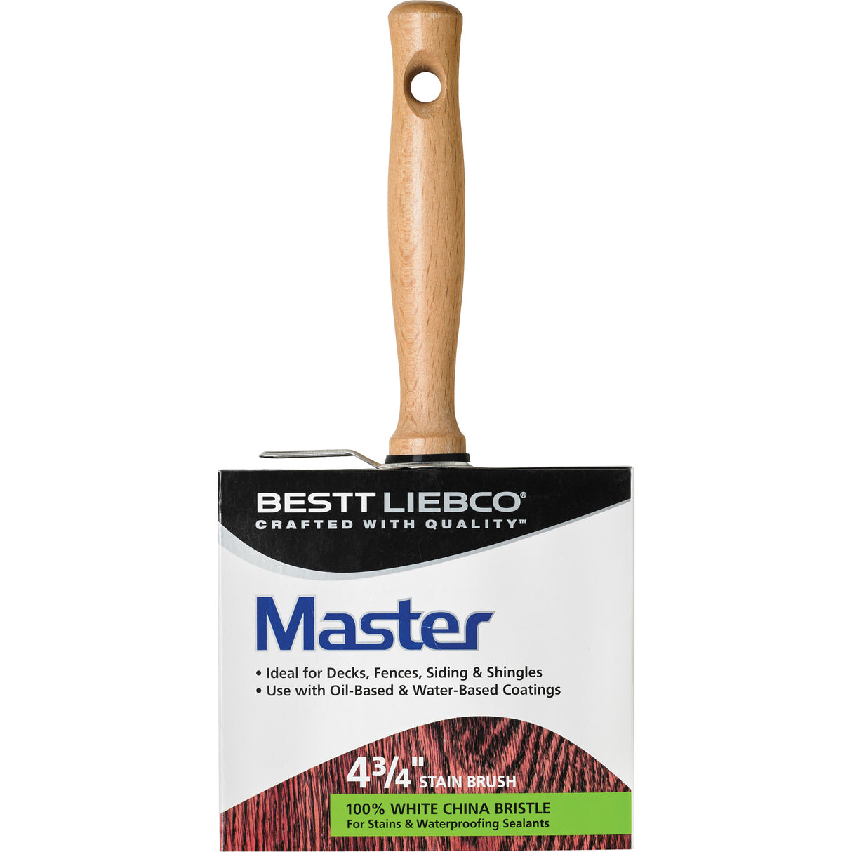 Master Block Paint Brush, White China, Wood Handle, #123 Width