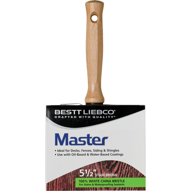 Master Block Paint Brush, White China, Wood Handle, #144 Width