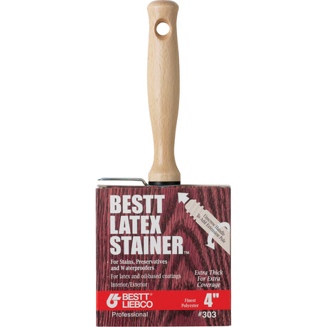 Master Latex Stainer Block Paint Brush, Polyester/White China, Wood Handle, #303L Width