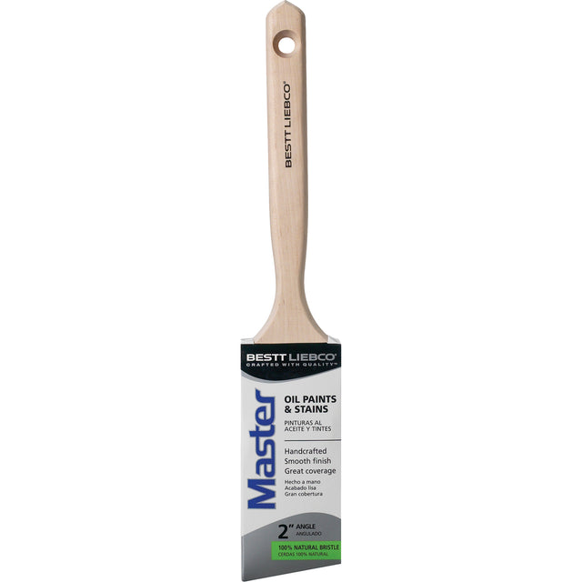 Master Angle Sash Paint Brush, White China, Wood Handle, 2" Width