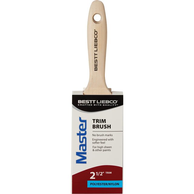 Master Trim Paint Brush, Poly/Nylon, Wood Handle, 2-1/2" Width
