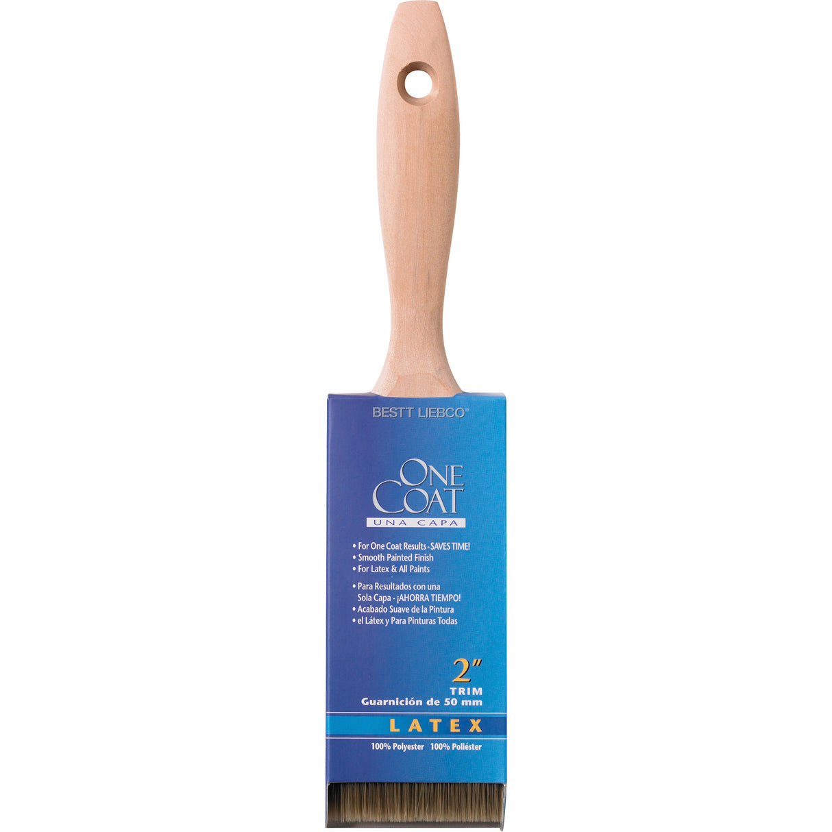 One Coat™ Trim & Wall Paint Brush, Polyester, Wood Handle, 2" Width