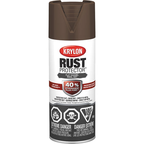 Rust Protector® Rust Preventative Enamel, Leather Brown, Very Flat, 12 oz., Aerosol Can