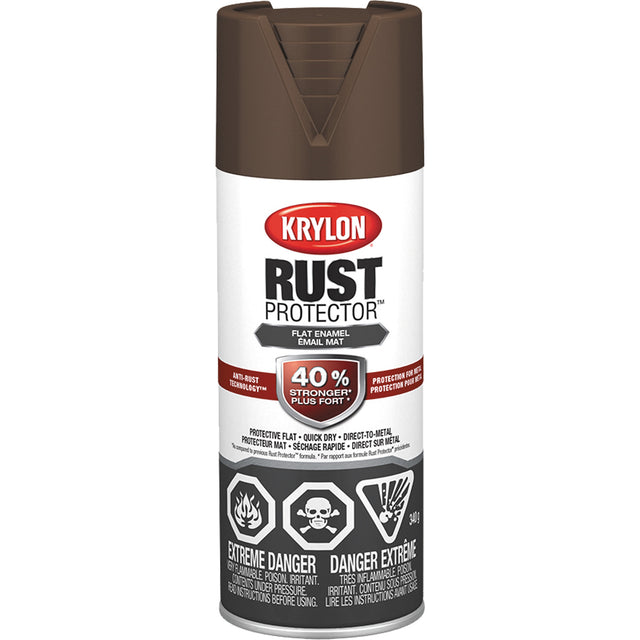 Rust Protector® Rust Preventative Enamel, Leather Brown, Very Flat, 12 oz., Aerosol Can