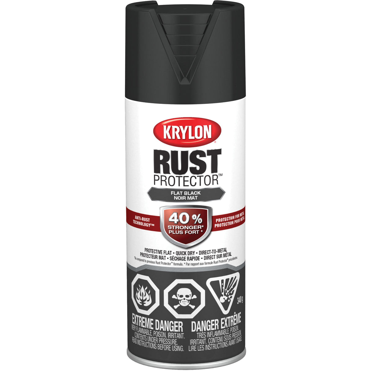 Rust Protector® Rust Preventative Enamel, Black, Very Flat, 12 oz., Aerosol Can