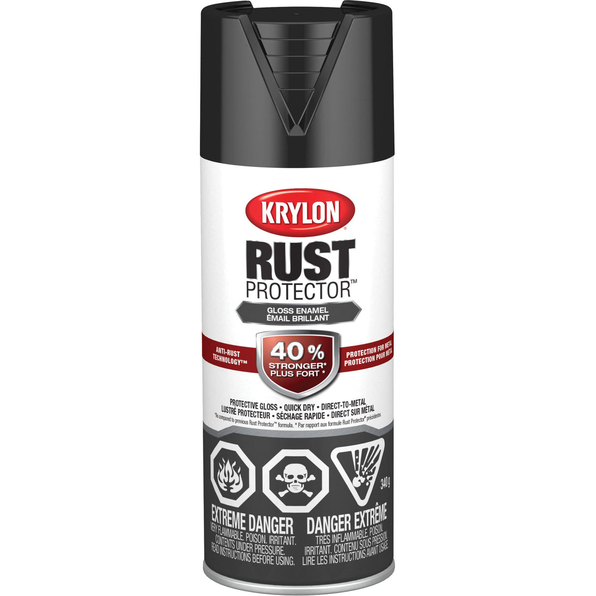 Rust Protector® Rust Preventative Enamel, Black, Gloss, 12 oz., Aerosol Can
