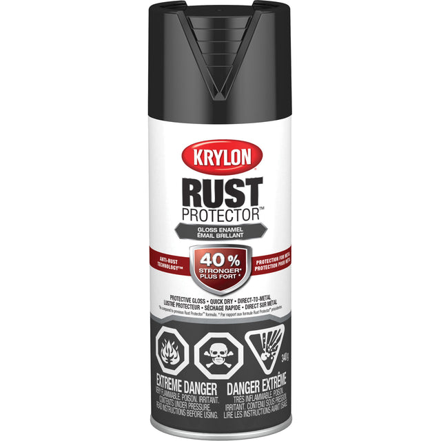 Rust Protector® Rust Preventative Enamel, Black, Gloss, 12 oz., Aerosol Can