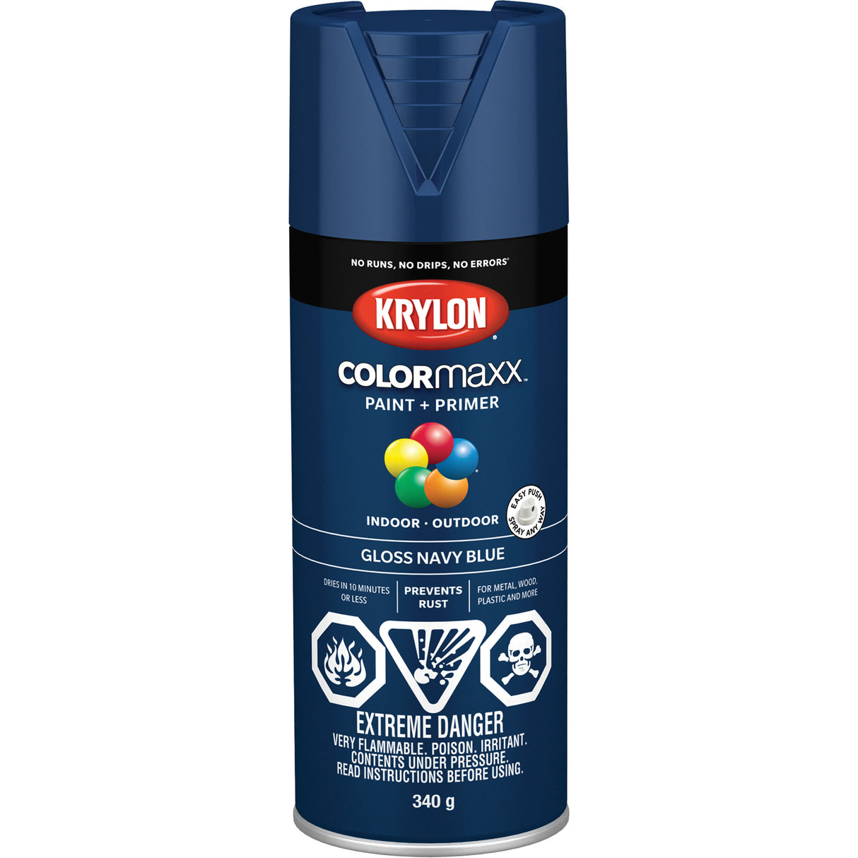 COLORmaxx™ Paint + Primer, Navy Blue, Gloss, 12 oz., Aerosol Can