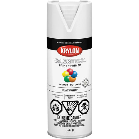 COLORmaxx™ Paint + Primer, White, Very Flat, 12 oz., Aerosol Can