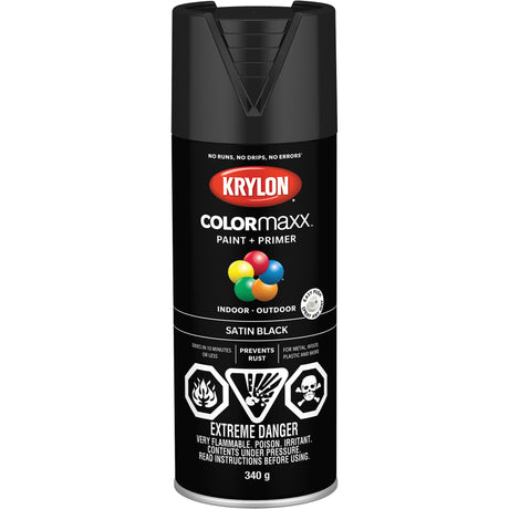 COLORmaxx™ Paint + Primer, Black, Semi-Flat, 12 oz., Aerosol Can