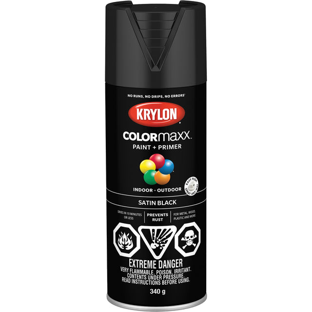 COLORmaxx™ Paint + Primer, Black, Semi-Flat, 12 oz., Aerosol Can
