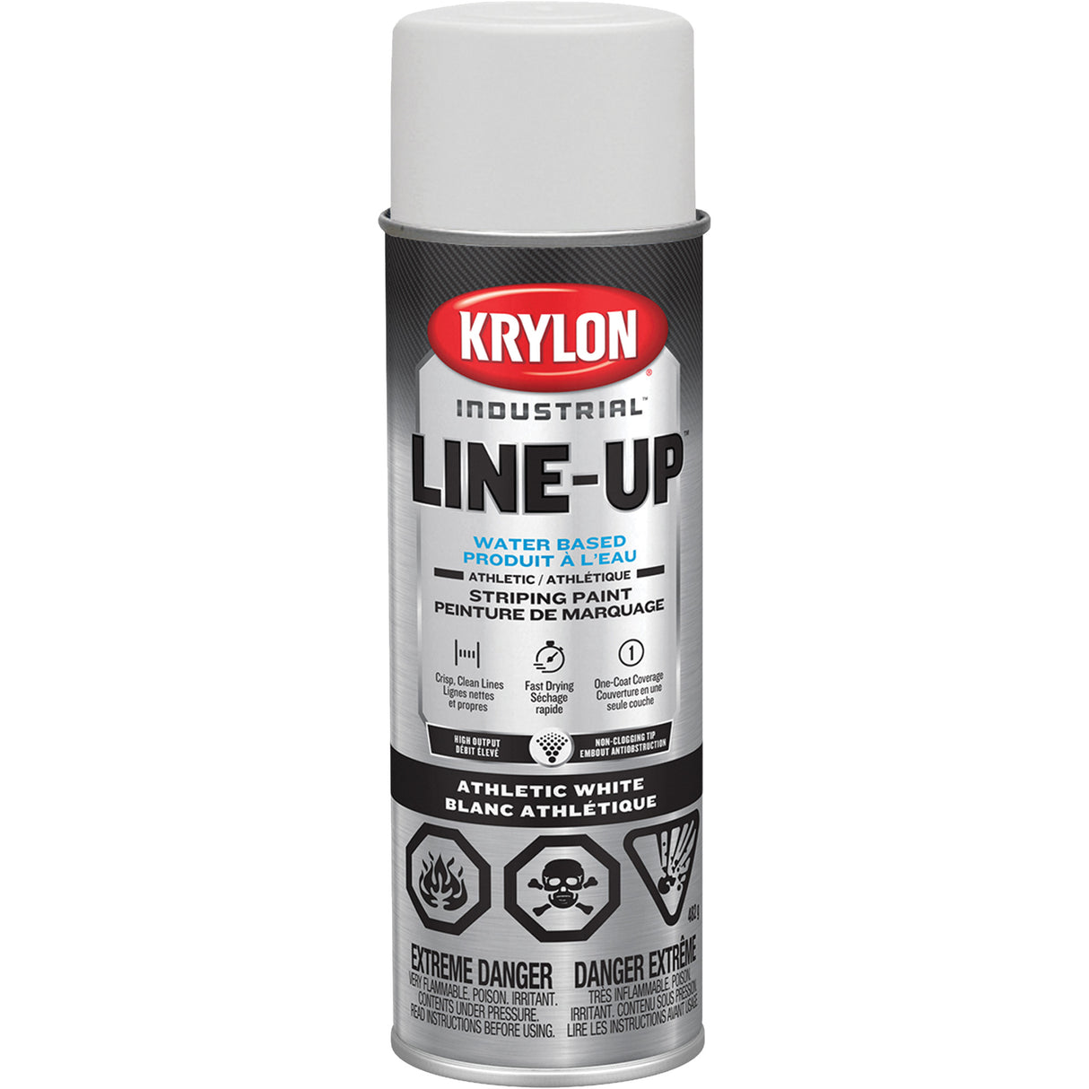 Industrial Line-Up Striping Spray Paint, White, 18 oz., Aerosol Can