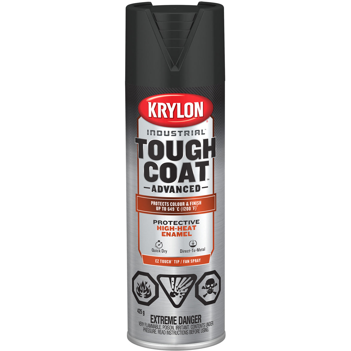 Tough Coat® Advanced Paint with Rust Barrier™ Technology, High-Heat Black, Flat, 425 g, Aerosol Can