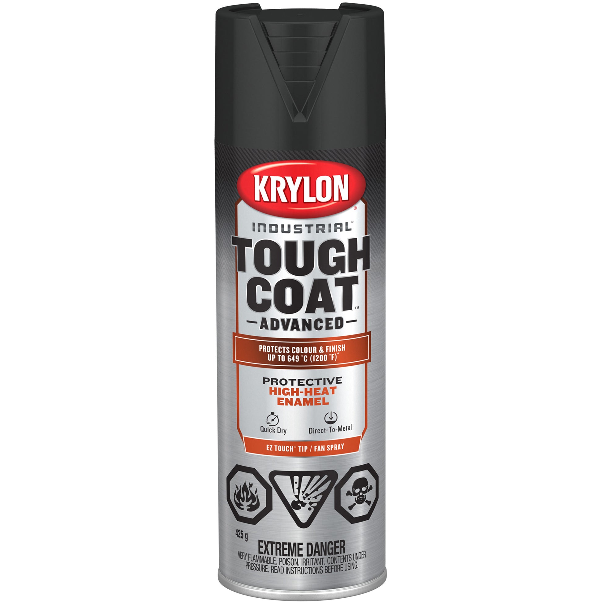 Tough Coat® Advanced Paint with Rust Barrier™ Technology, High-Heat Black, Flat, 425 g, Aerosol Can