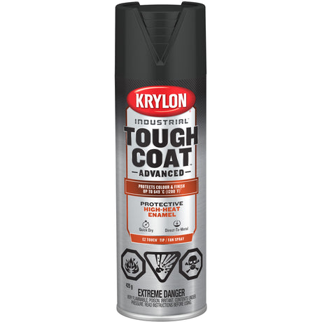 Tough Coat® Advanced Paint with Rust Barrier™ Technology, High-Heat Black, Flat, 425 g, Aerosol Can
