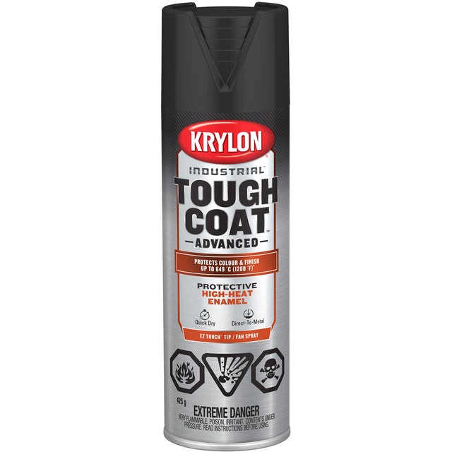 Tough Coat® Advanced Paint with Rust Barrier™ Technology, High-Heat Black, Flat, 425 g, Aerosol Can