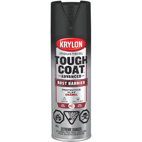 Tough Coat® Advanced Paint with Rust Barrier™ Technology, Black, Flat, 425 g, Aerosol Can