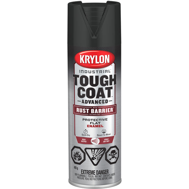 Tough Coat® Advanced Paint with Rust Barrier™ Technology, Black, Flat, 425 g, Aerosol Can