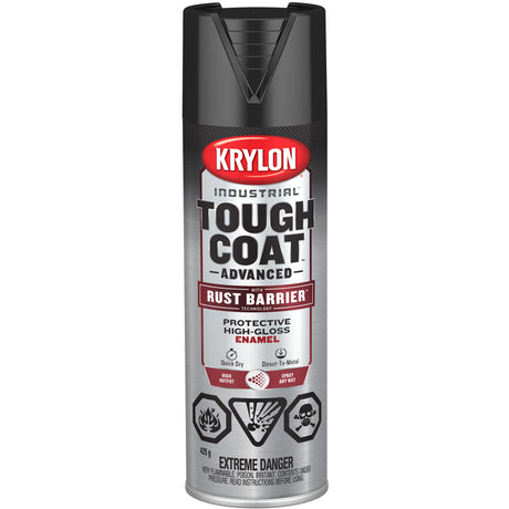 Tough Coat® Advanced Paint with Rust Barrier™ Technology, Black, High-Gloss, 425 g, Aerosol Can