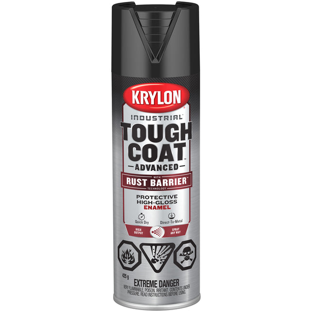 Tough Coat® Advanced Paint with Rust Barrier™ Technology, Black, High-Gloss, 425 g, Aerosol Can