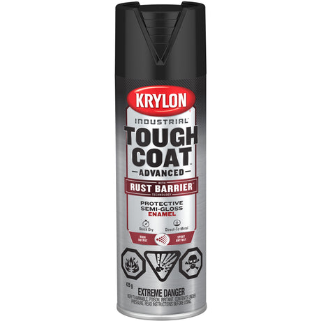 Tough Coat® Advanced Paint with Rust Barrier™ Technology, Black, Semi-Gloss, 425 g, Aerosol Can